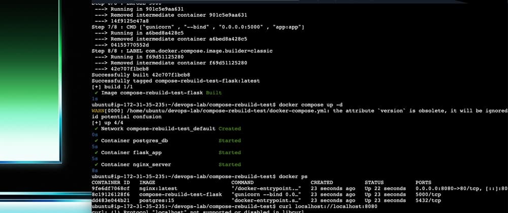 Building a Multi-Container Flask, PostgreSQL, and NGINX Stack Using Docker Compose — Including Every Failure Encountered.