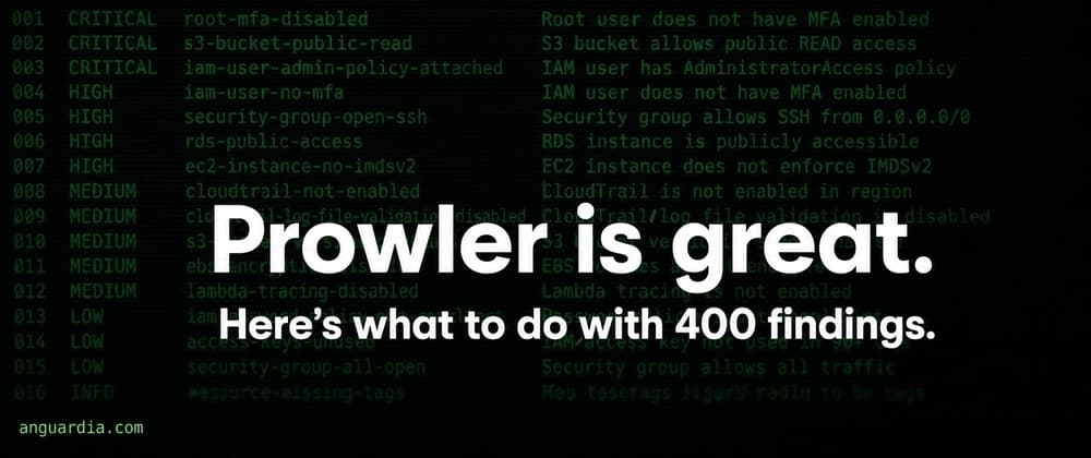 Prowler is great. Here's what to do with 400 findings.