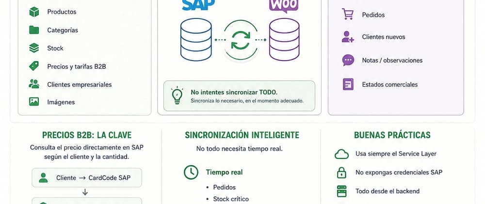 Cómo integrar WooCommerce con SAP Business One usando Service Layer (sin middleware innecesario)