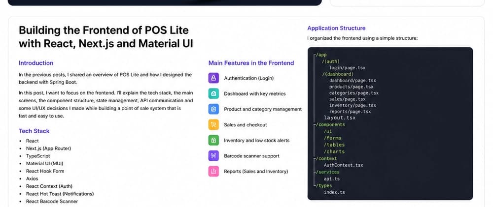 Building the Frontend of POS Lite with React, Next.js and Material UI