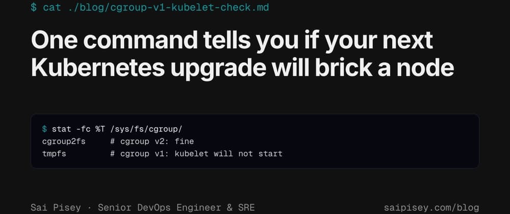 One command tells you if your next Kubernetes upgrade will brick a node