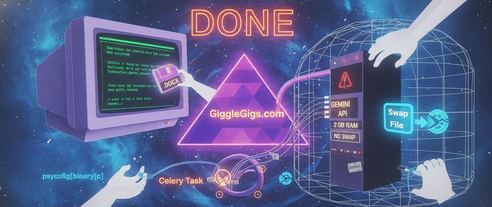 A Gemini 500 on a resume upload turned into a .docx bug, a frozen DigitalOcean droplet, a timed-out deploy, and a corrupted zip file. Here's every fix.
