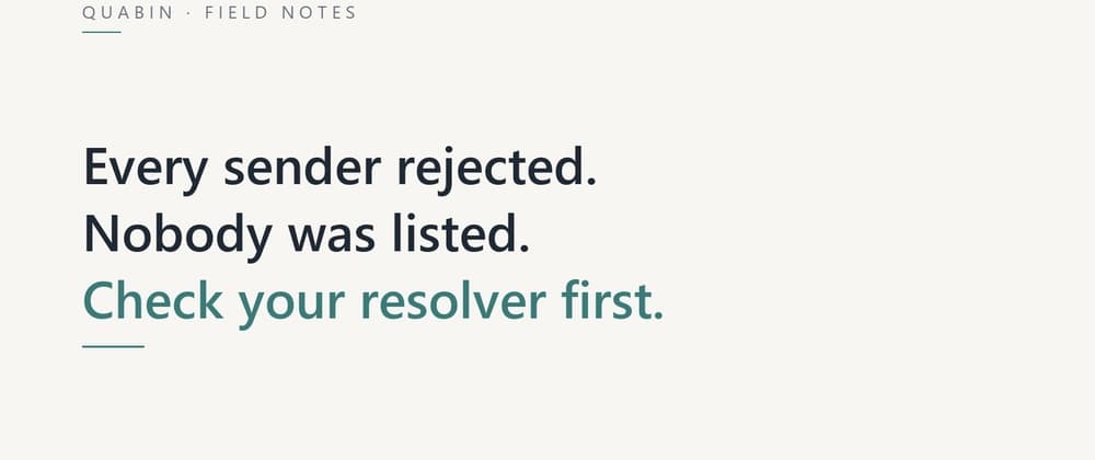 Every Email Rejected at Once — The Open-Resolver Mistake That Makes Spamhaus Answer "No"