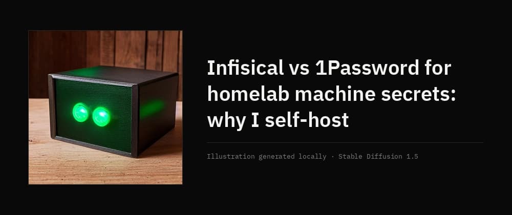 Infisical vs 1Password for homelab machine secrets: why I self-host
