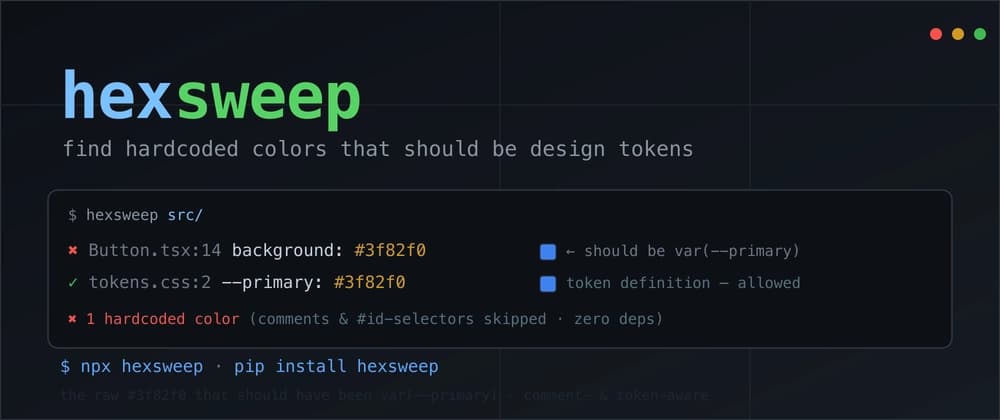 Your design-token migration isn't done — here's a zero-dep CLI that finds the colors that escaped